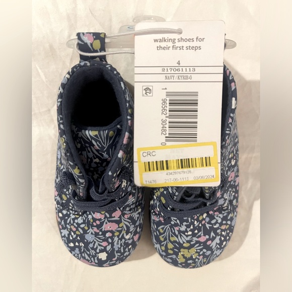 Carter's "Just One You" Floral Infant/Toddler Baby Girl Booties Size 4 Slip On - Picture 3 of 5
